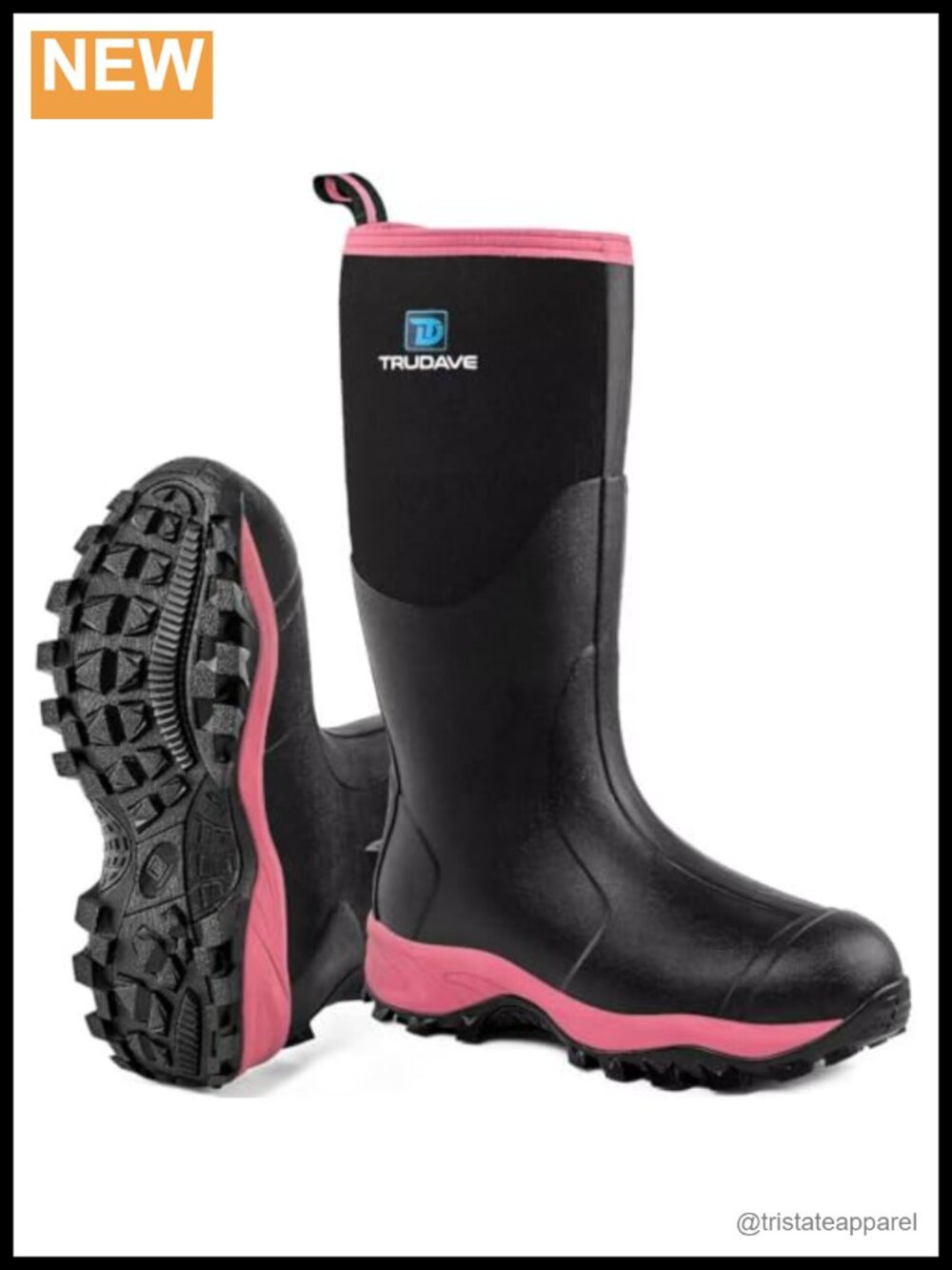Waterproof Insulated Rubber Rain Boots with Steel Shank, Anti-slip Outdoor Work